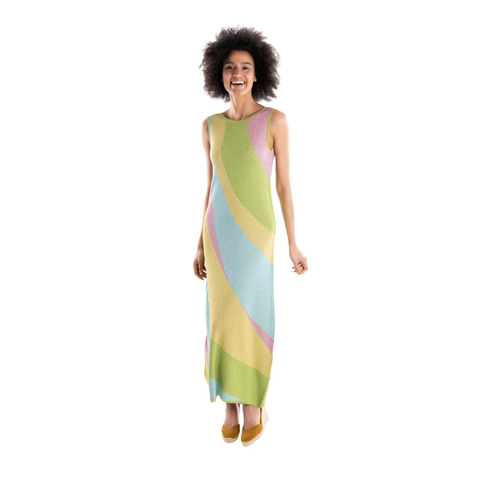 Akep Donna Multicolor - Abito Lungo Jacquard Lurex - Dresses - E - S