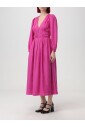 robe-midi-en-soie-fuchsia-col-en-v