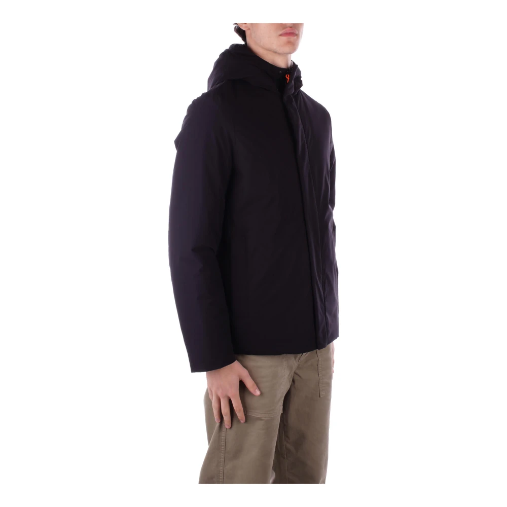 Suns Zwarte Hoodie Rits Zakken Black Heren