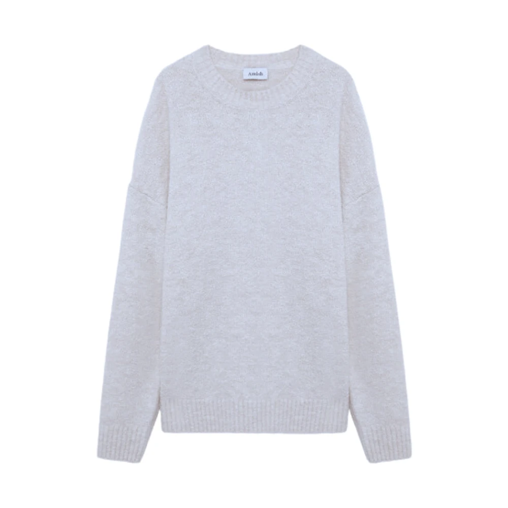 Amish Bouclé Gebreide Trui in Grijs Melange Gray Heren