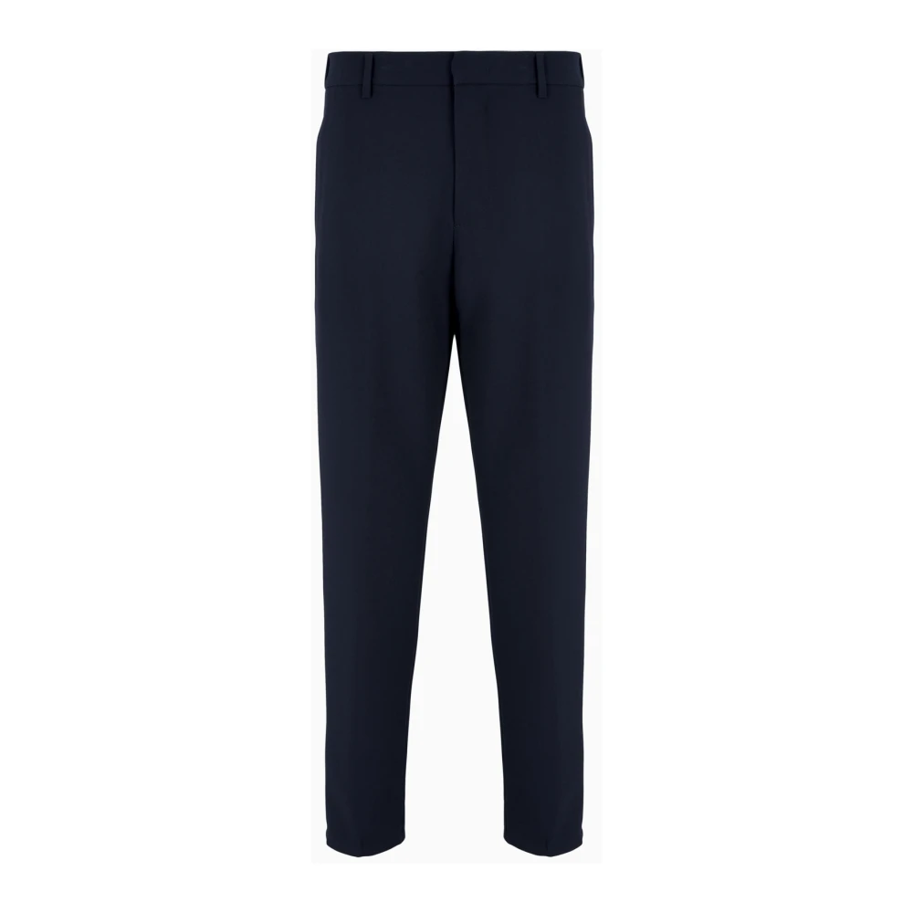 Emporio Armani Blauwe elastische taille broek Blue Heren