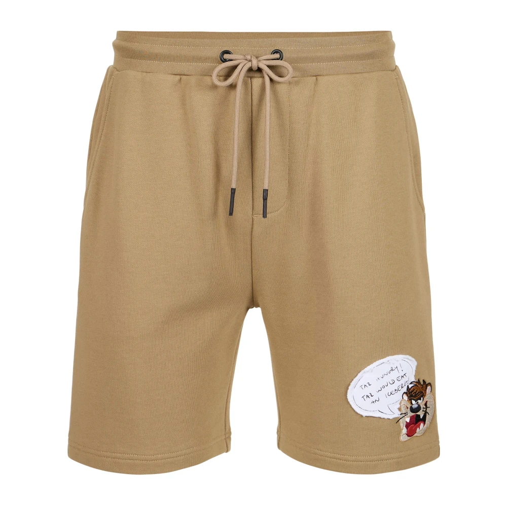 Iceberg Slim fit modder katoenen fleece Bermuda shorts met Taz borduurwerk Brown Heren