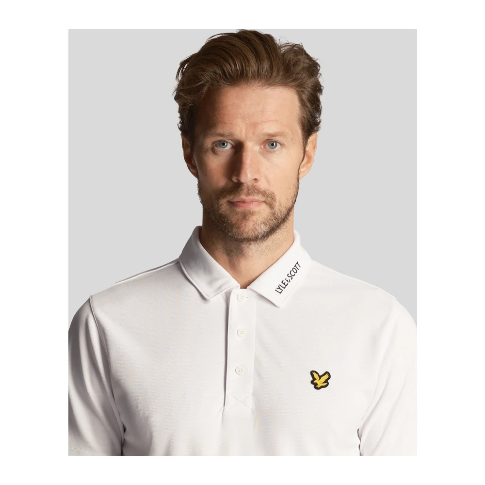 Lyle & Scott Tech Kraag Logo Polo Shirt White Heren