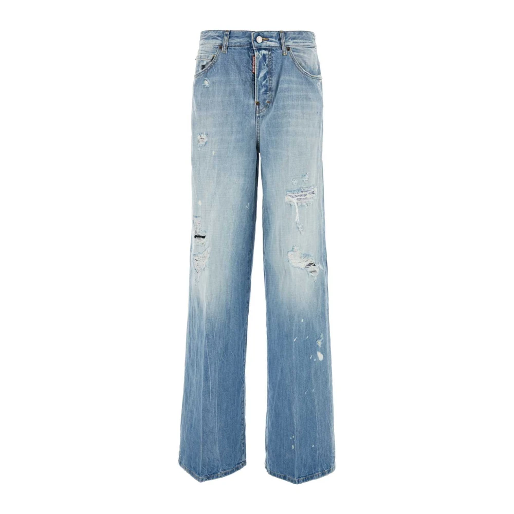Dsquared2 Wijde Denim Traveller Jeans Blue Dames