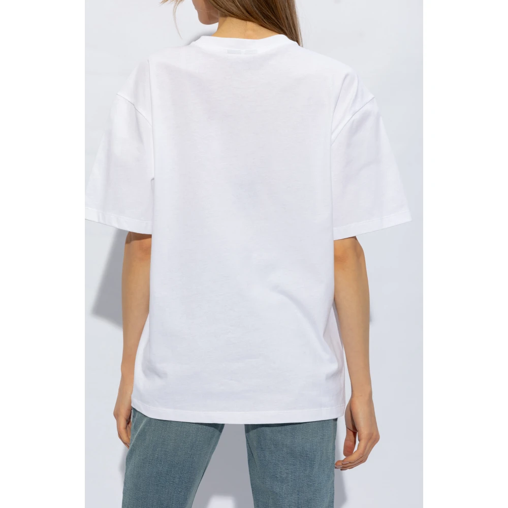 Ganni Bedrukt T-shirt White Dames