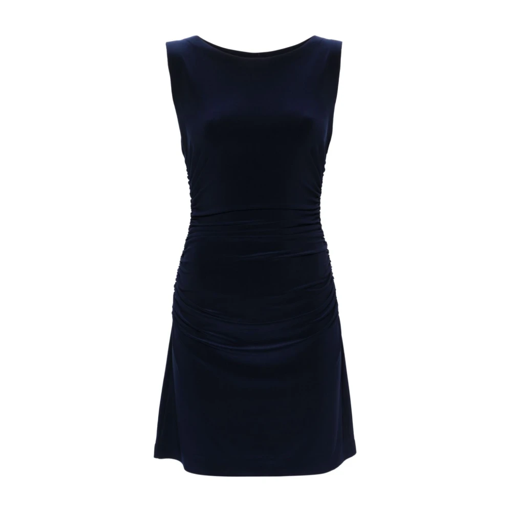 Norma Kamali Navy Blue Bodycon Jurk Gerimpelde Details Blue Dames