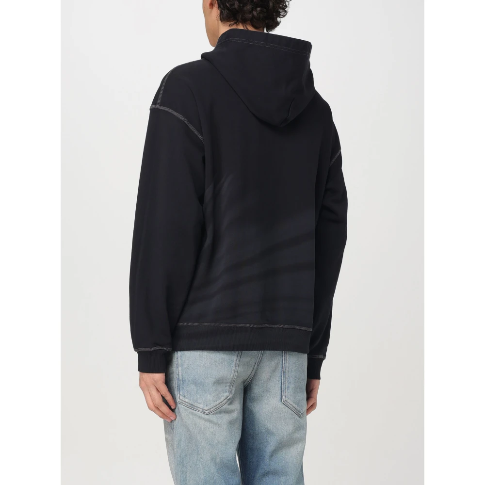 Diesel Capuchon Fleece Jas Black Heren