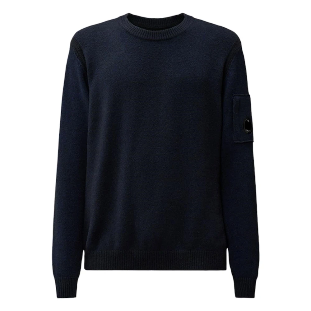 C.P. Company Lamswol trui met Vanis breisel Blue Heren
