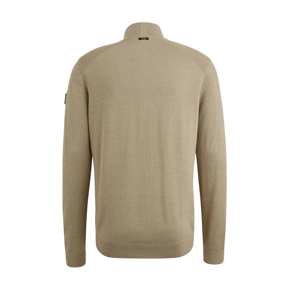 Vanguard Half Zip Katoen Modal Mouli Pullover Beige Heren