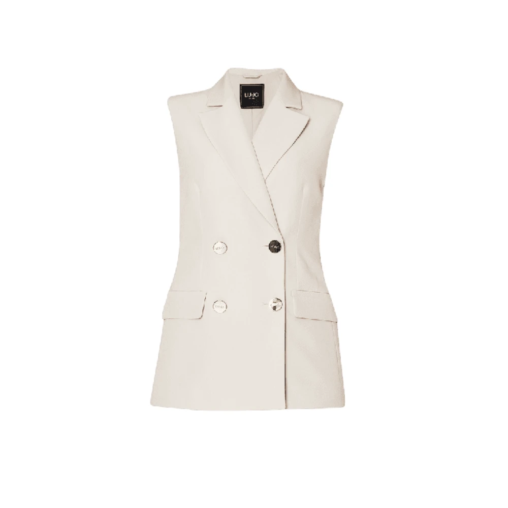 Liu Jo Beige Dubbelborstig Gilet Beige Dames