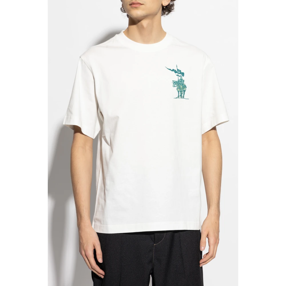 Burberry T-shirt met bedrukt logo White Heren
