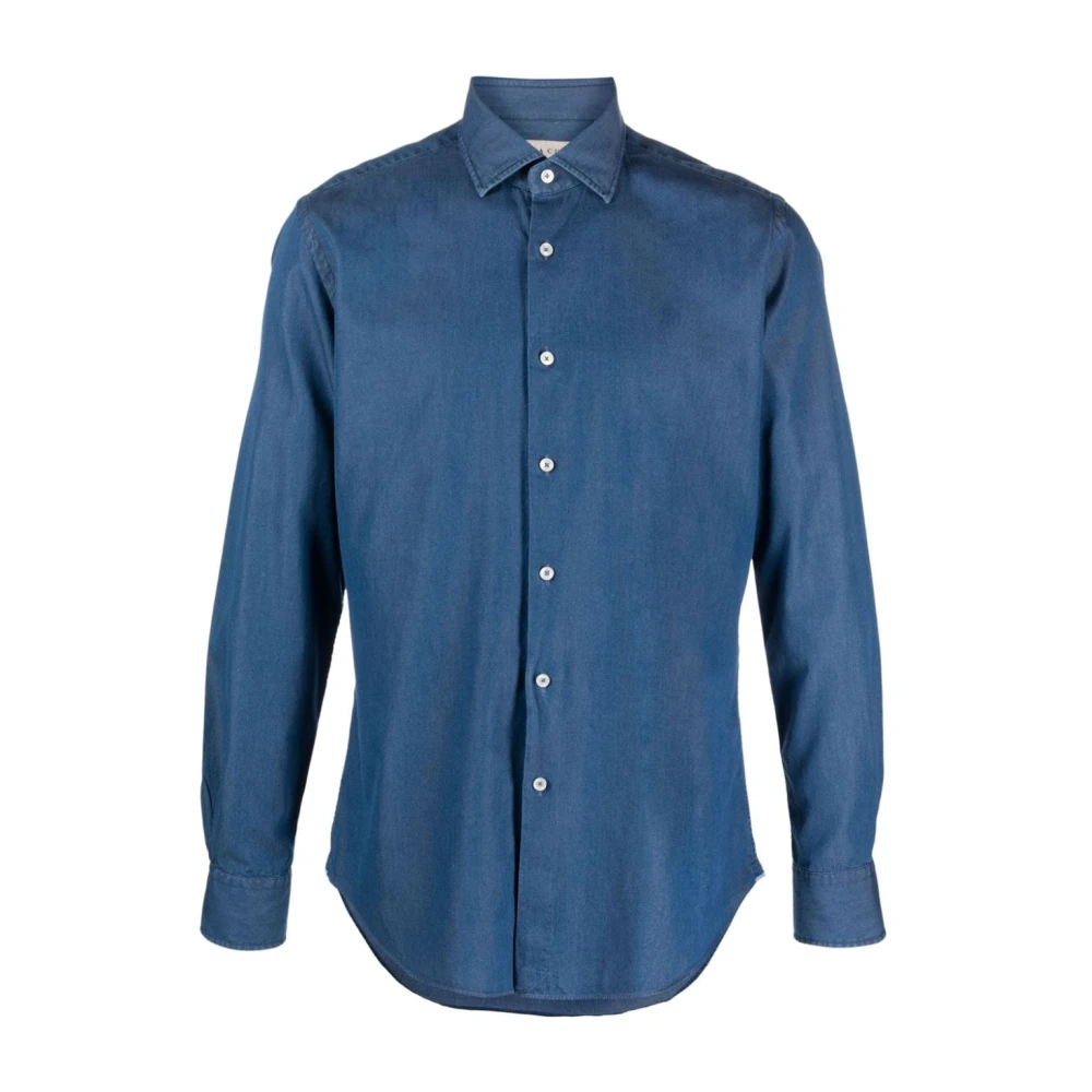 Xacus Italiaans Katoenen Shirt Blue Heren