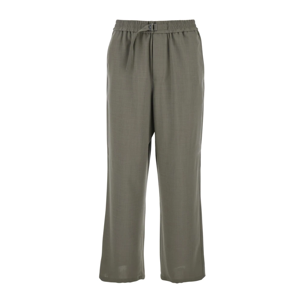 Ami Paris Groene katoenen broek met elastische taille Green Heren