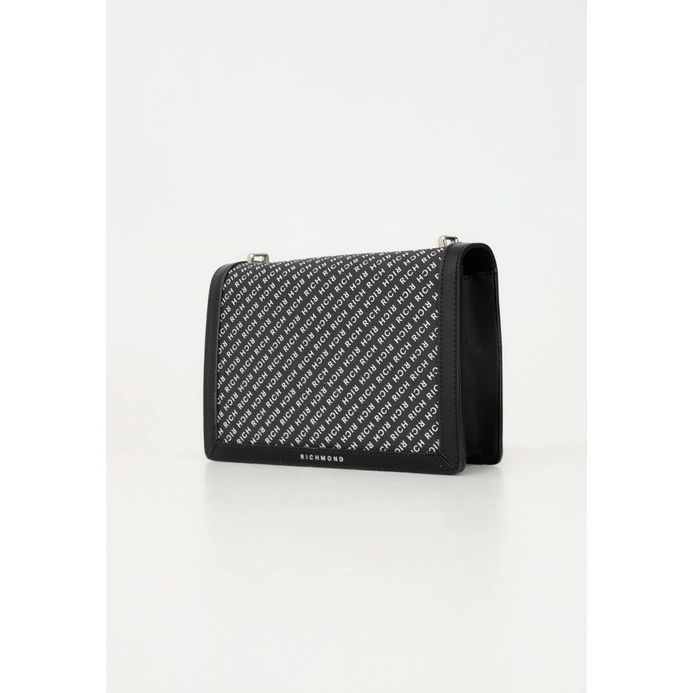 Richmond Zwarte schoudertas met monogramlogo Black Dames