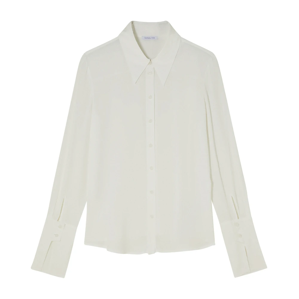 PATRIZIA PEPE Blouse Overhemd met hoge manchetten White Dames