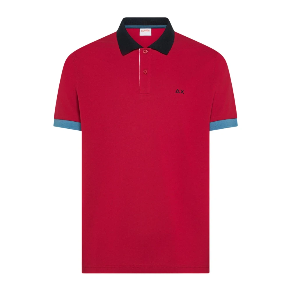 Sun68 Men's Pink Polo 3 Color Way - Polo Shirts - S - Tops