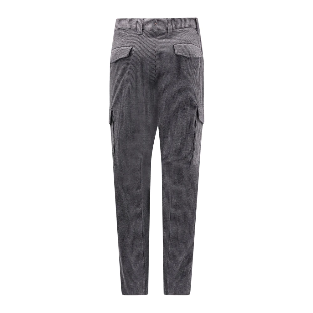 Hugo Boss Corduroy Cargo Broek met knoopsluiting Gray Heren