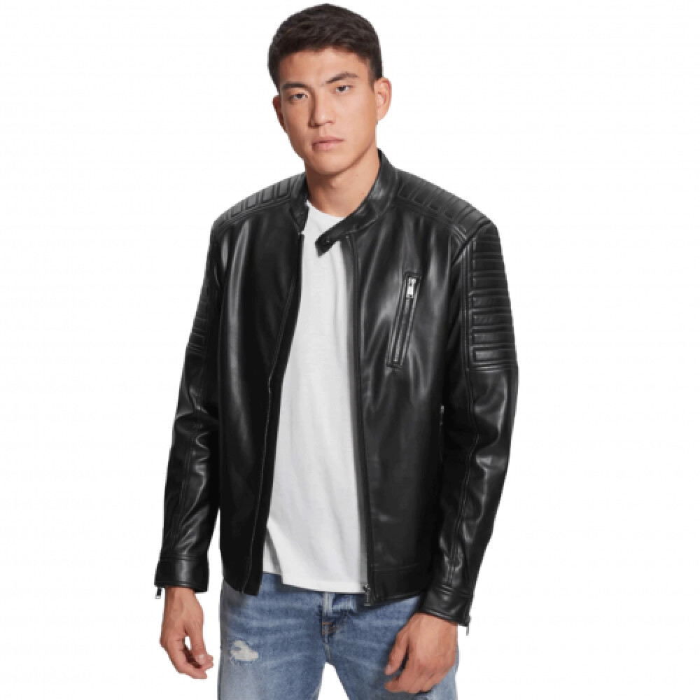 Chaqueta cuero guess hombre precio sale