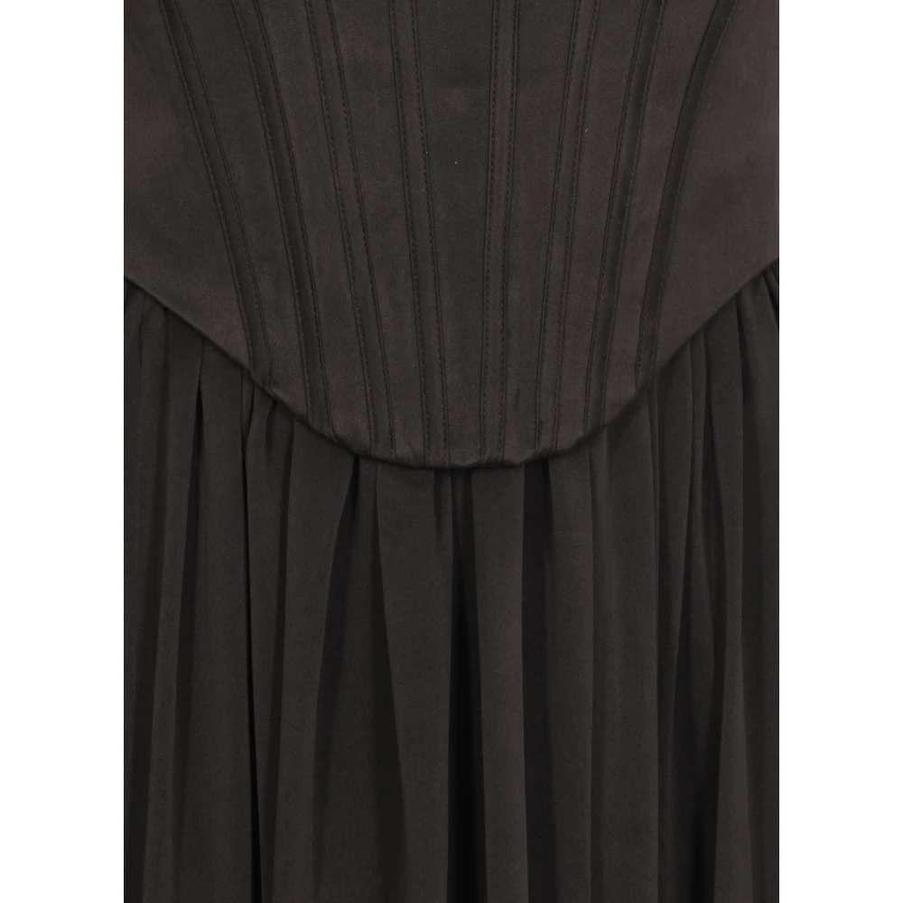 Zimmermann Zwarte zijden jurk met wijde hals Black Dames