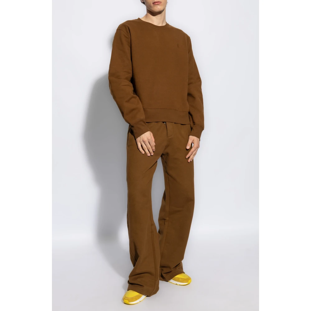 Saint Laurent Logo Sweatshirt Brown Heren