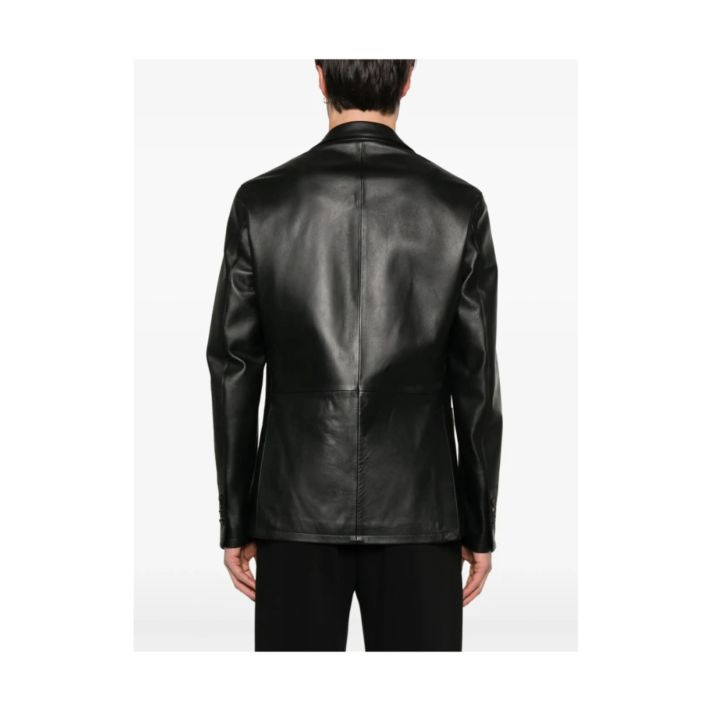 Tagliatore Leren bovenkleding Black Heren