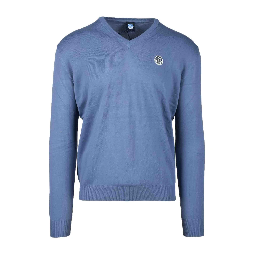 North Sails Stijlvolle V-hals gebreide kleding voor mannen Blue Heren