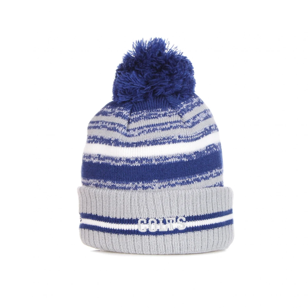 new era NFL Sport Gebreide Beanie met Pom Blue Heren