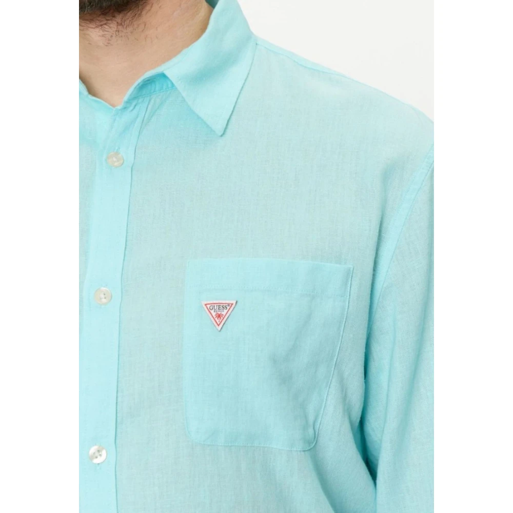 Guess Oprolbare Herenoverhemd Blue Heren