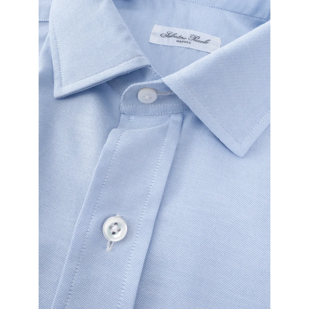 Salvatore Piccolo Elegante Oxford Overhemd in Lichtblauw Blue Heren