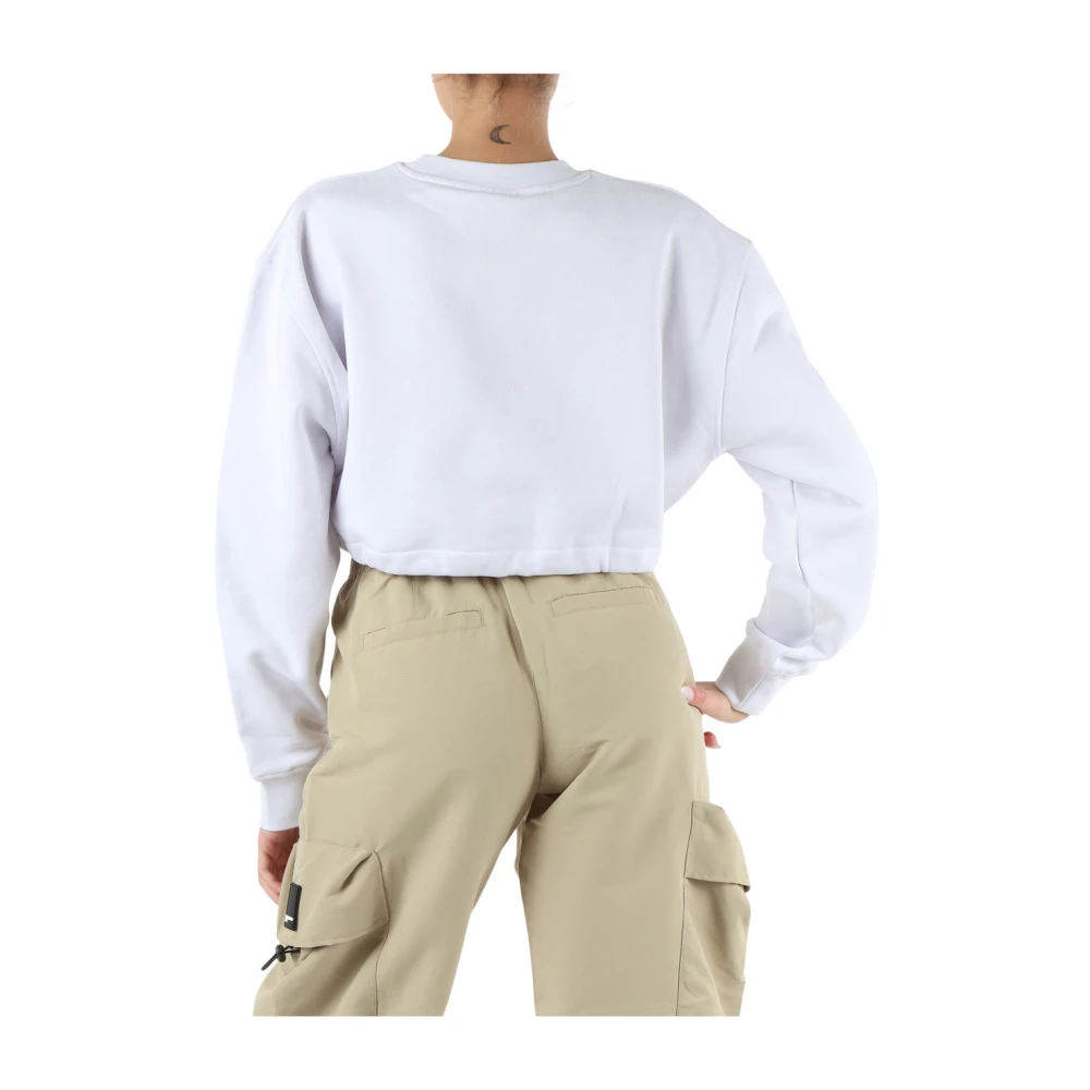 Karl Lagerfeld Geknipte katoenen sweatshirt met elastische manchetten White Dames