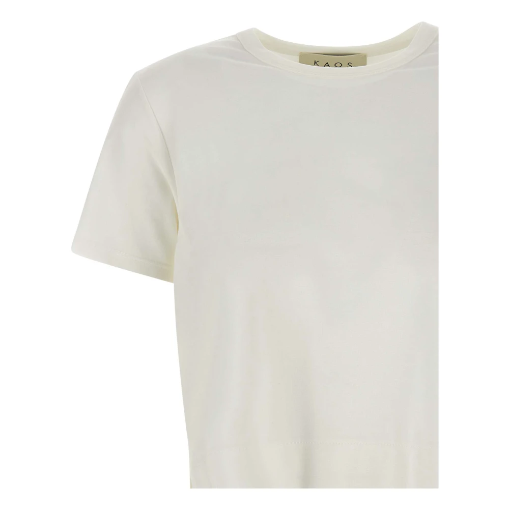 Kaos Wit T-shirt met Gouden Logo White Dames