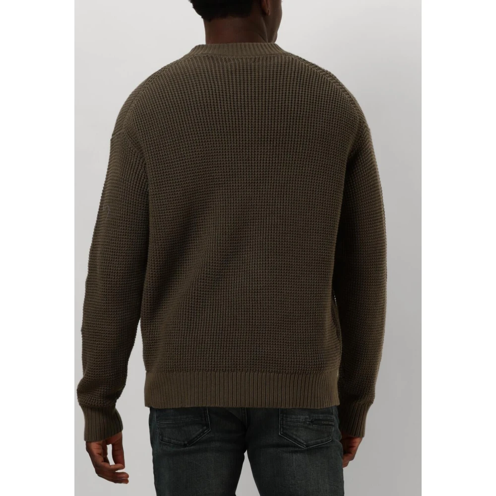 Calvin Klein Chunky Texture Sweater voor heren Brown Heren