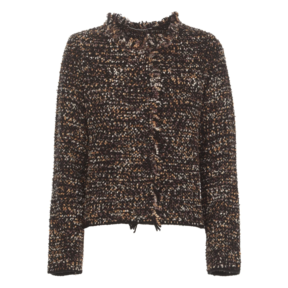 Kangra Zwarte Kasjmier Wollen Trui met Lurex Black Dames
