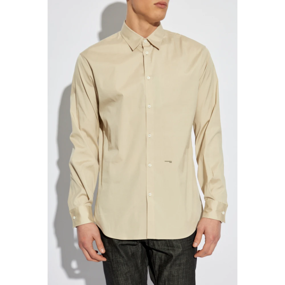 Dsquared2 Shirt met logo Beige Heren