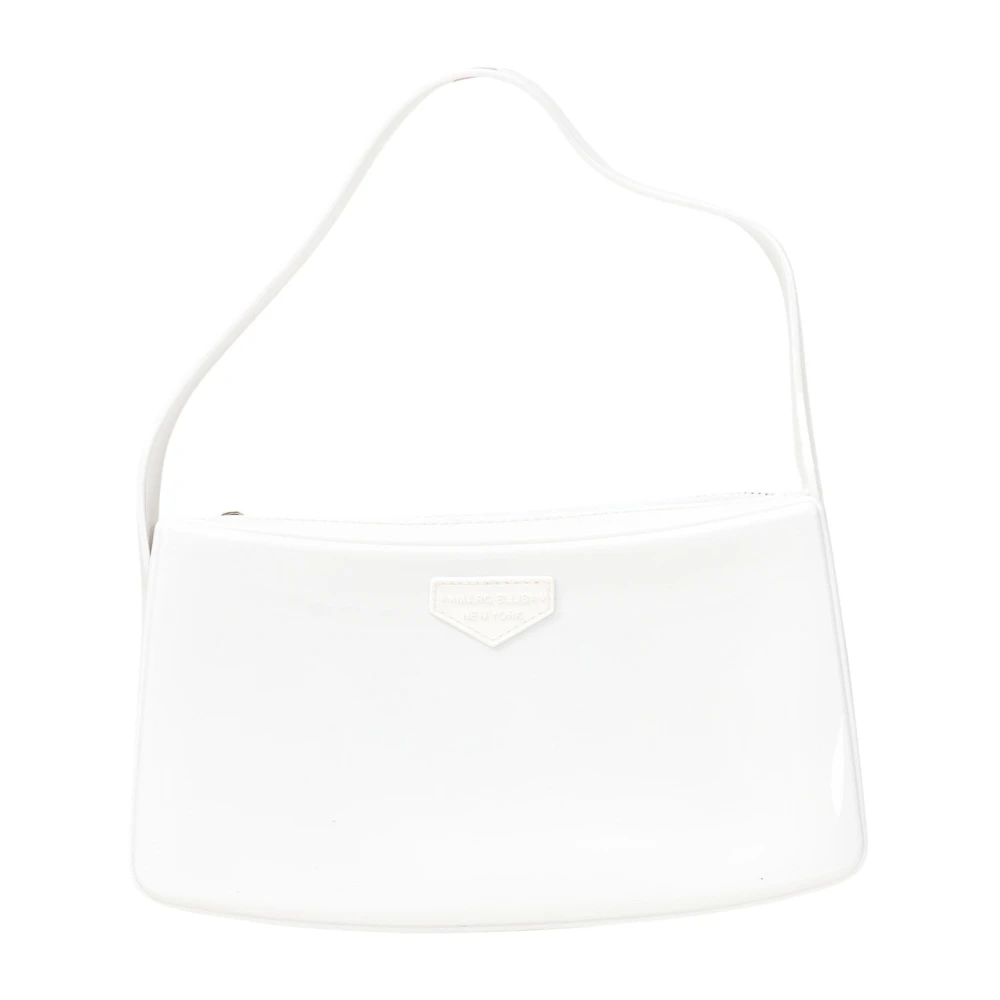 Marc Ellis Witte Glanzende Schoudertas Flat Timeless White Dames