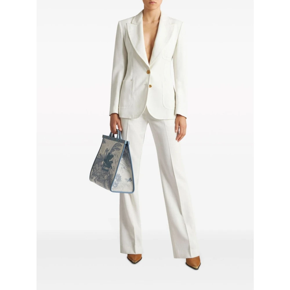 ETRO Natuurlijke rechte broek White Dames