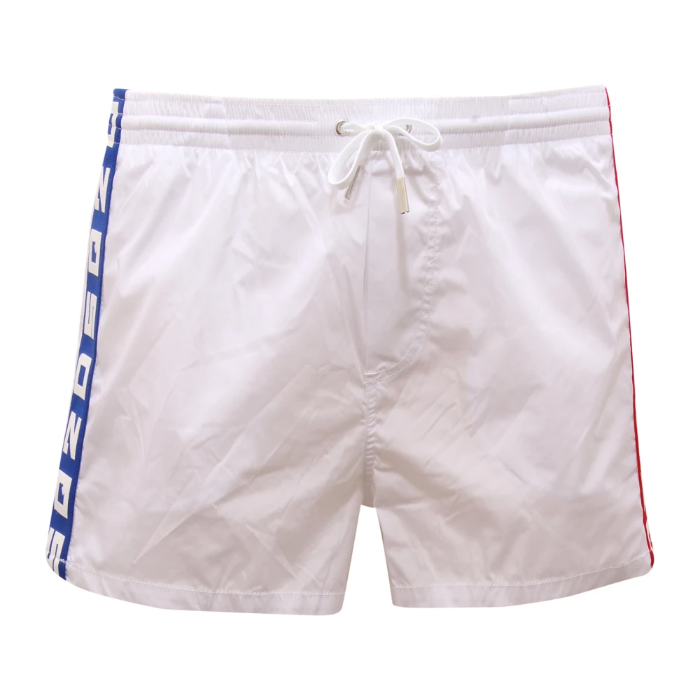 Dsquared2 Men's White Boxer Midi - Beachwear - S - Swimwear