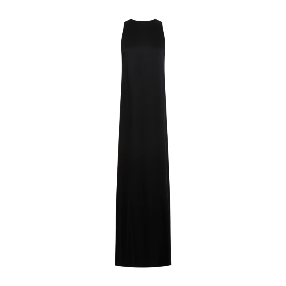 Saint Laurent Zwarte Acetaat Jurk met Mantelsleep Black Dames