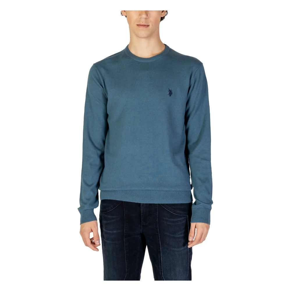 U.s. Polo Assn. Heren Lange Mouw Gebreide Trui Blue Heren