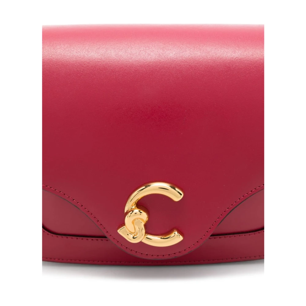 Coccinelle Rode Leren Crossbody Tas met Logo Red Dames