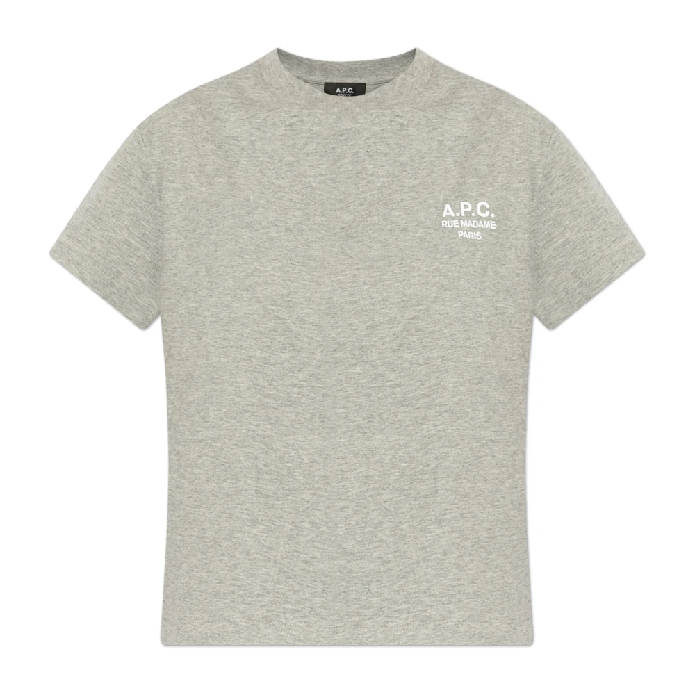 A.p.c. Katoenen T-shirt met logo Gray Dames