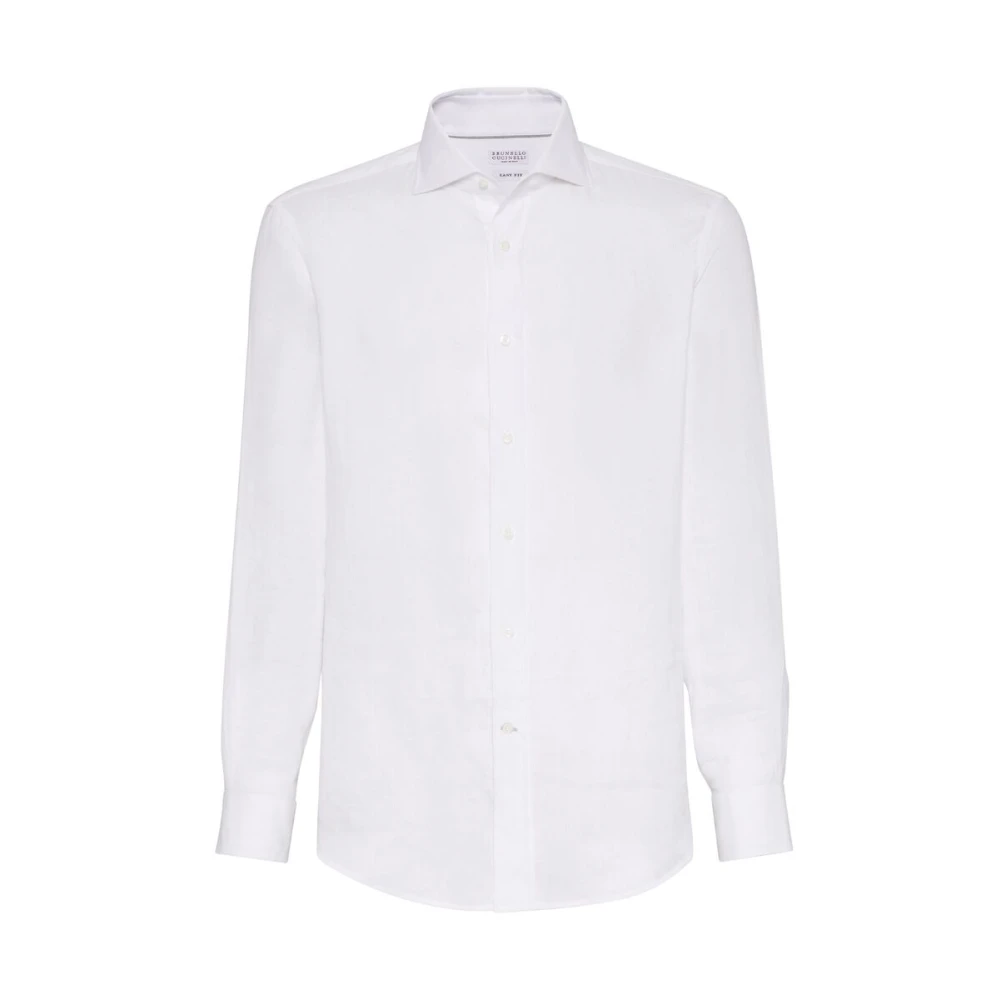 BRUNELLO CUCINELLI Witte Overhemd met Knopen Lange Mouwen White Heren