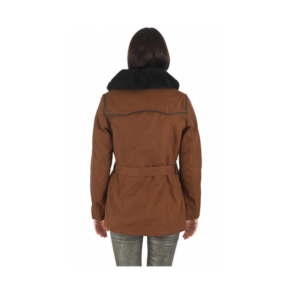 La Canadienne Canadese Bruine Militaire Stijl Jas Brown Dames