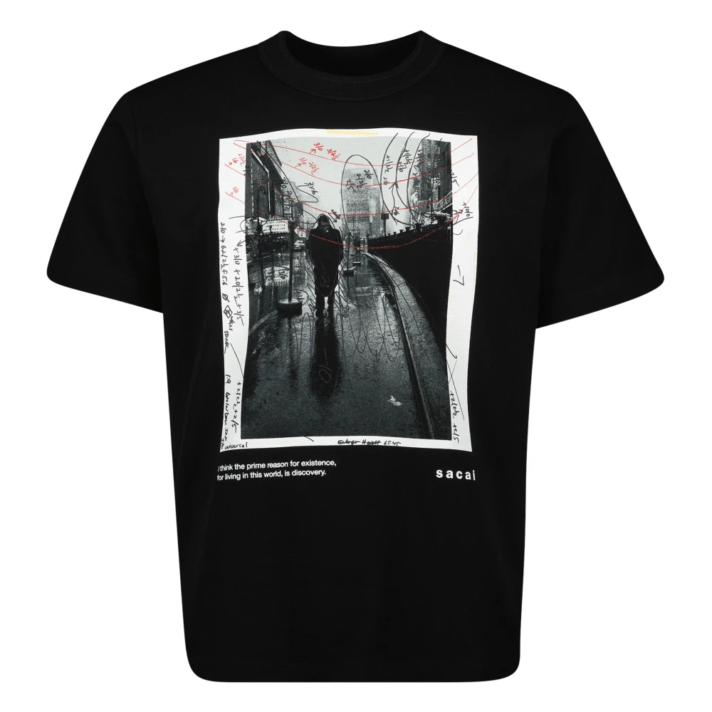 Sacai James Dean Bedrukt T-shirt Lente-Zomer 2025 Black Heren