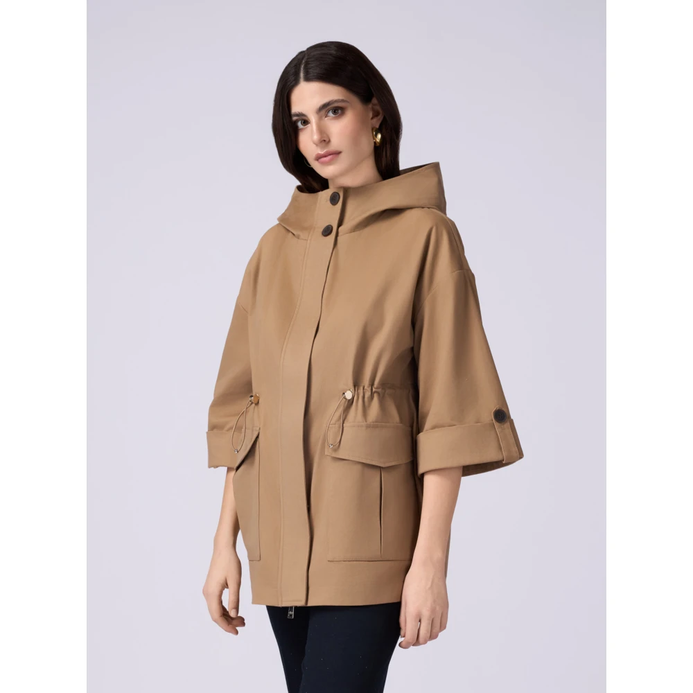 Oltre Parka van katoen met capuchon Beige Dames