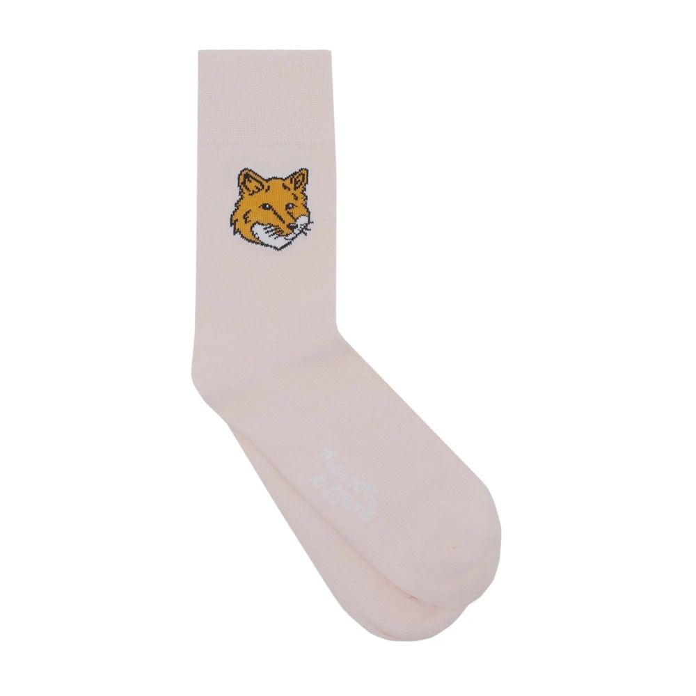 Maison Kitsuné Katoenen Fox Sok Pink Unisex