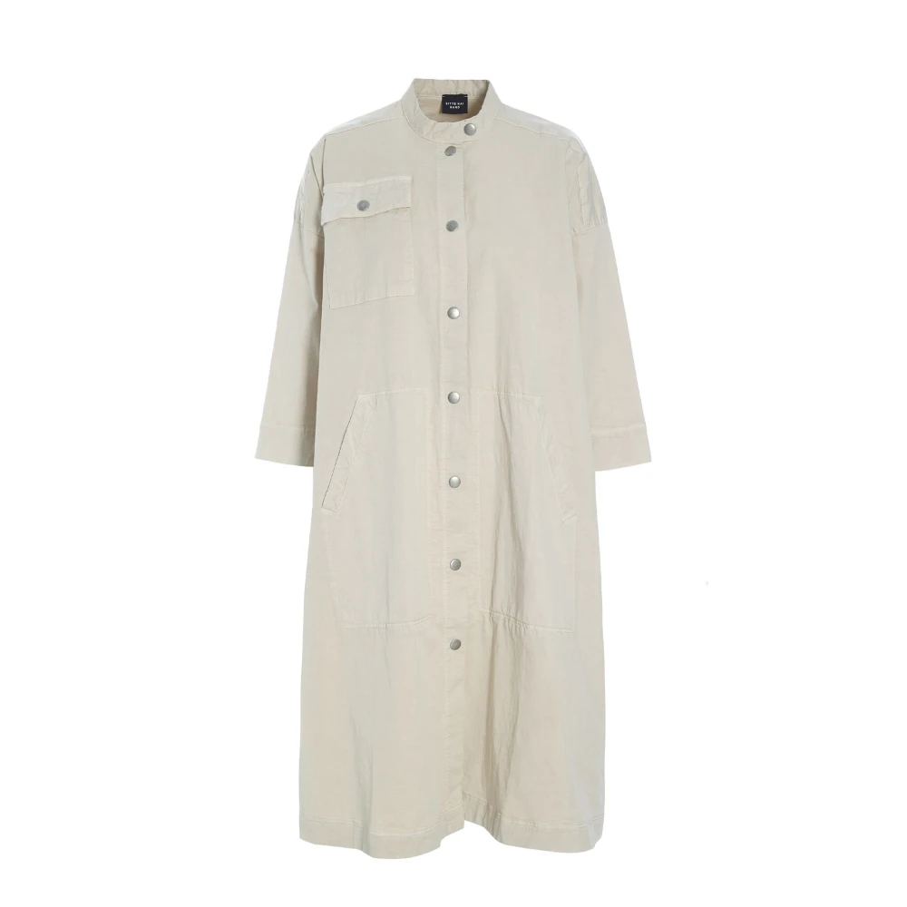 Bitte Kai Rand Wabi Overhemdjurk Ivory Losse Pasvorm Beige Dames
