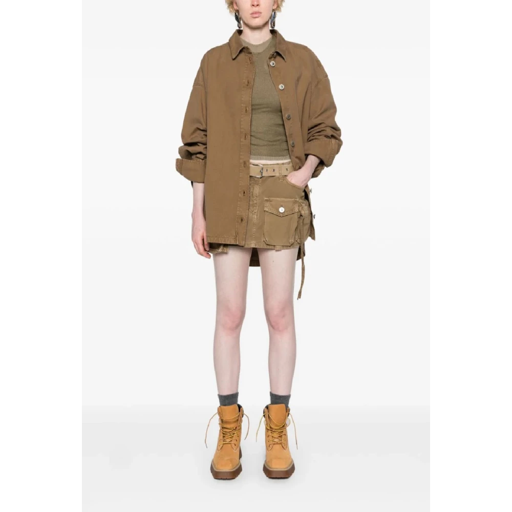 The Attico Chic Mini Skirt Fay Khaki Green Dames