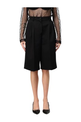 black-pleated-elegant-womens-shorts