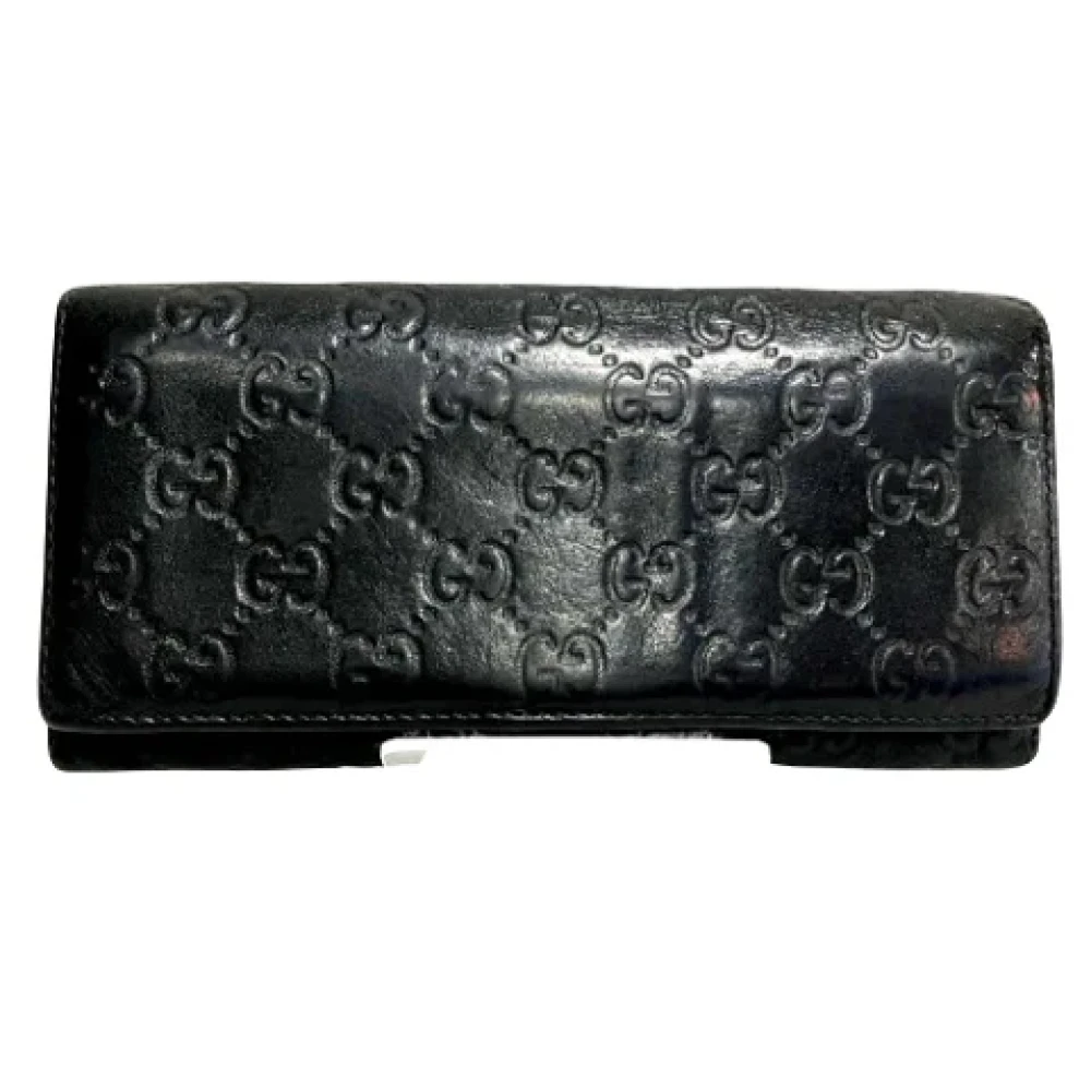 Gucci Vintage Pre-owned Leather wallets Black Dames